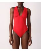 Zagararoter einteiliger Badeanzug ohne Rahmen ohne Schale