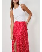 Gonna Betina con stampa a fondo corallo