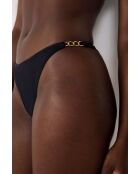 Zwart roze Braziliaans bikinibroekje met hoge pijpen