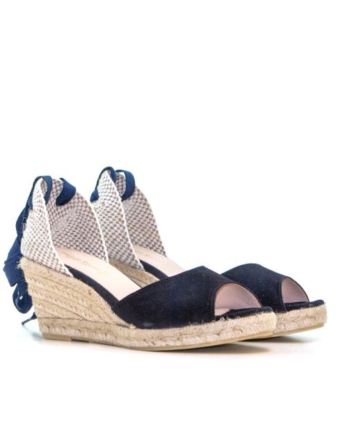 Sandales compensées Ana Belen bleu marine - Talon : 6,5 cm