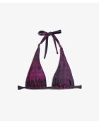 Soutien-gorge triangle sans armature et sans coque Hipster imprimé fond violet.