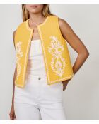 Teresa vest met boterbloemenborduursel