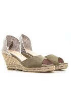 Sandales compensées Ana Belen kaki - Talon : 6,5 cm