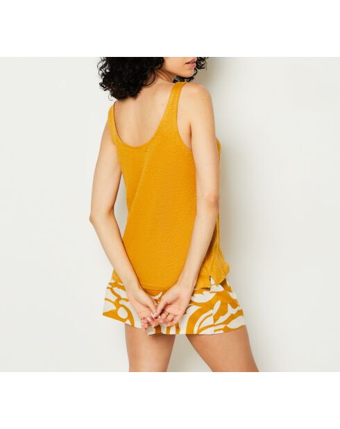 Josie okerkleurige tanktop met mosterd