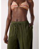 Guarita b kaki olijfkleurige rechte broek