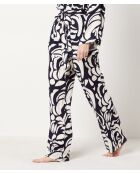 Belina broek met baksteenprint op de achtergrond