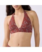 Charliz driehoekige bh zonder beugel en zonder schelp bedrukte baksteenachtergrond