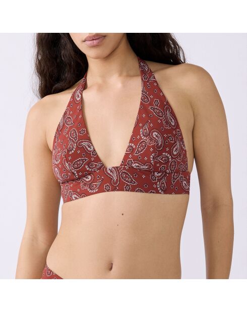 Charliz driehoekige bh zonder beugel en zonder schelp bedrukte baksteenachtergrond