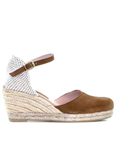 Sandales compensées Nira marron - Talon : 6,5 cm