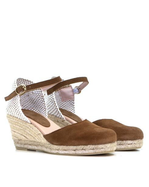 Sandales compensées Nira marron - Talon : 6,5 cm