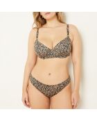 Klassischer BH mit Bügel und Muschel Idyllisch gedruckt auf braunem Hintergrund