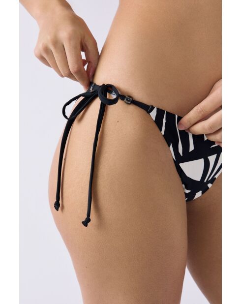 Bas de bikini Espelho imprimé noir blanc