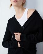Gable schwarze lange Strickjacke