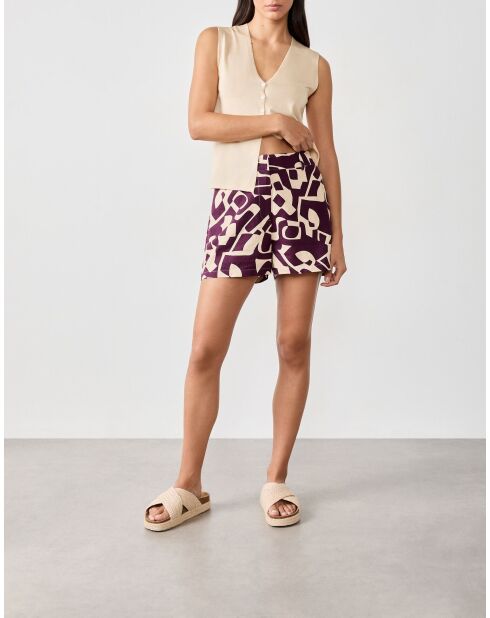 Pantaloncini Sunday con stampa bordeaux