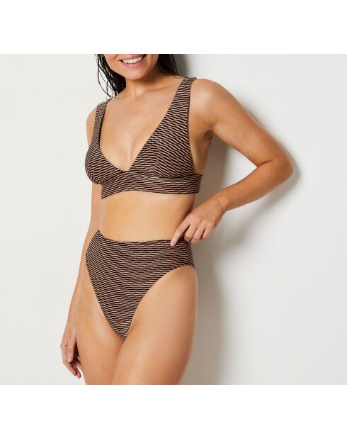 Bassa Bikinihose aus Kupfer mit hoher Taille