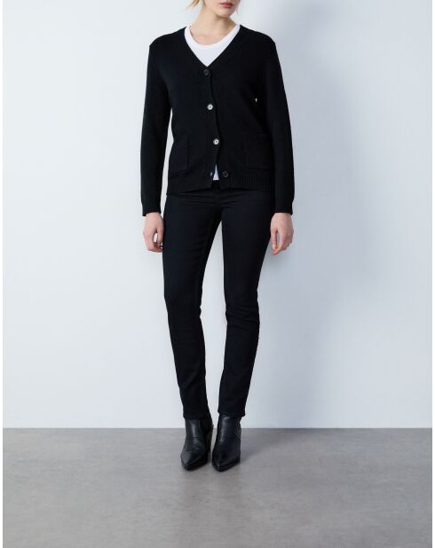 Gable schwarze lange Strickjacke