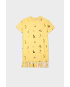 Arizonalove lichtgele korte jurk met korte mouwen