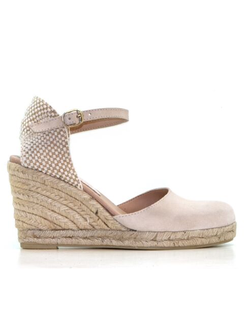 Sandales compensées Nira Serraje beiges - Talon : 6,5 cm