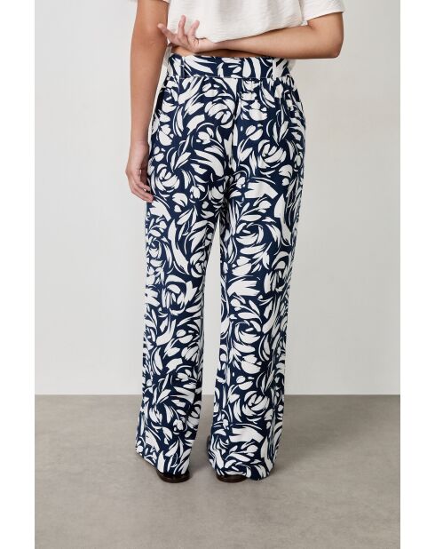 Calypso blauwgroene broek met print