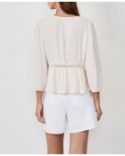 Ecru geborduurd Anny shirt