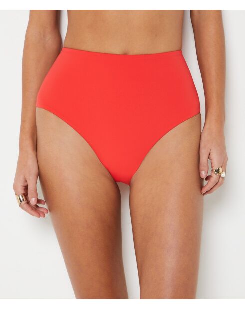Braguitas de bikini de cintura alta con estampado rojo