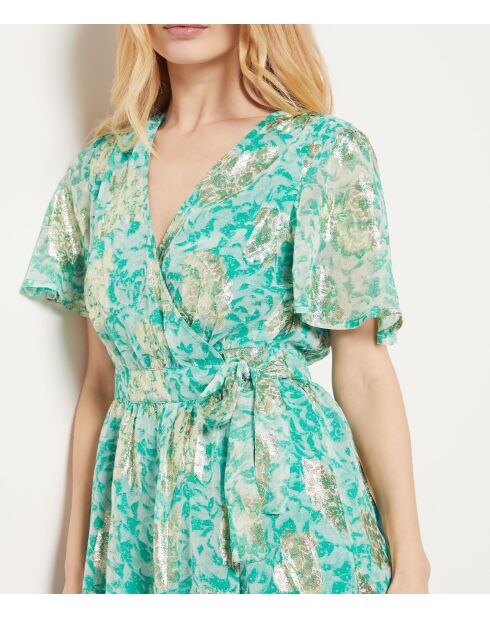 Uria Kleid mit blauem Silberdruck