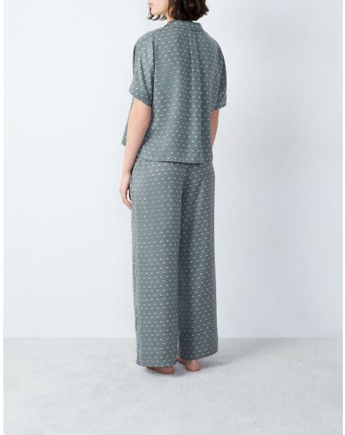 Rhett Shirt mit grünem Hintergrundprint