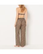 Idylle b broek met bruine achtergrondprint