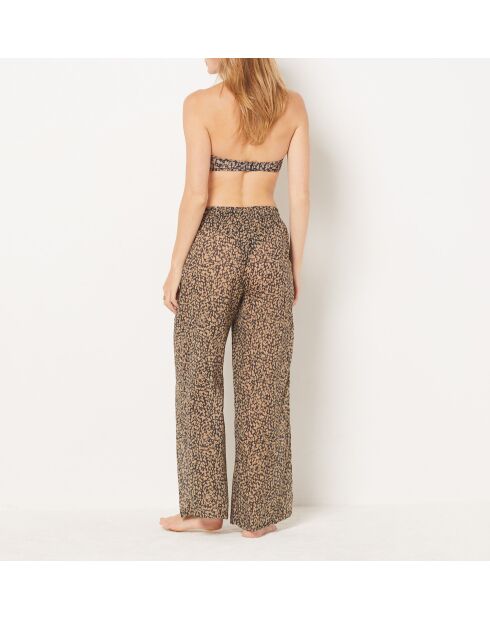 Idylle b broek met bruine achtergrondprint