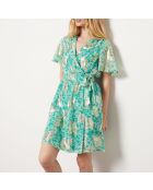 Uria Kleid mit blauem Silberdruck