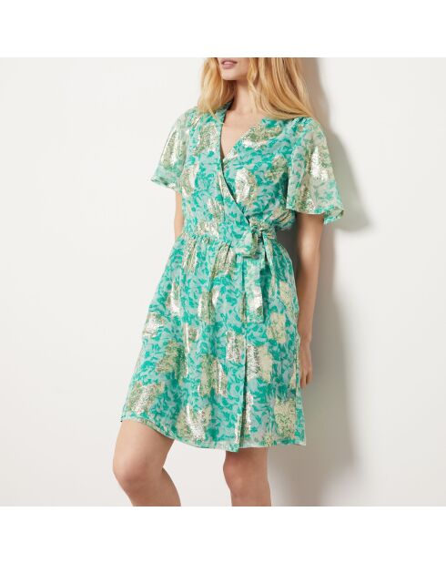 Uria Kleid mit blauem Silberdruck