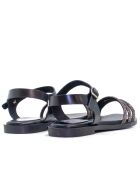 Sandales plates 9058 vaqueta noires