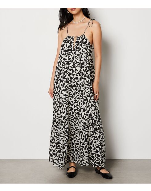 Caetana-Kleid gedruckt auf weißem Hintergrund