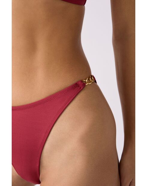 Maillon bordeauxrood Braziliaans bikinibroekje met hoge pijpen