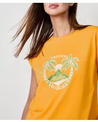 Orangegelbes Gummi-T-Shirt