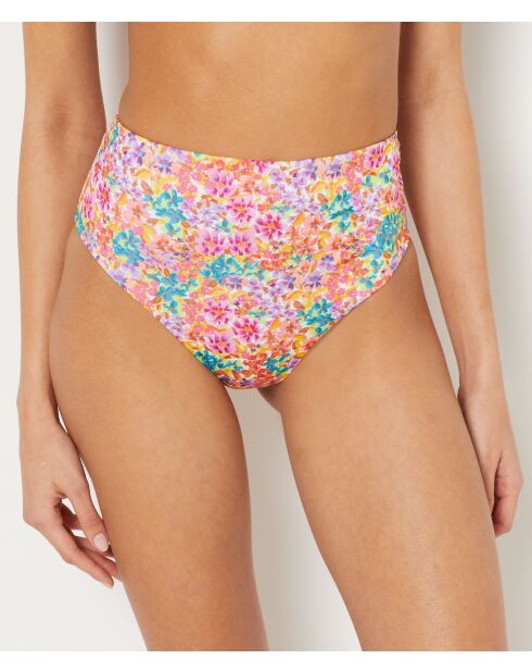 Bonita mehrfarbige Bikinihose mit hoher Taille