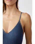 Maillot de bain 1 pièce sans armature Poppie jean denim