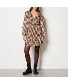 Abito lilla stampato multicolor