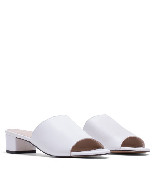 Mules à talon CA-264 napa blancs