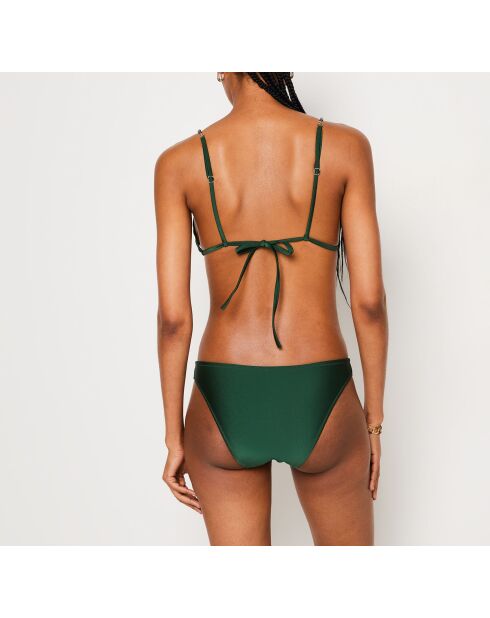 Braguita de bikini estándar color esmeralda con correa