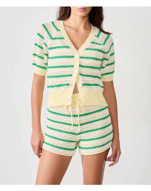 Mehrfarbige Genia-Strickjacke