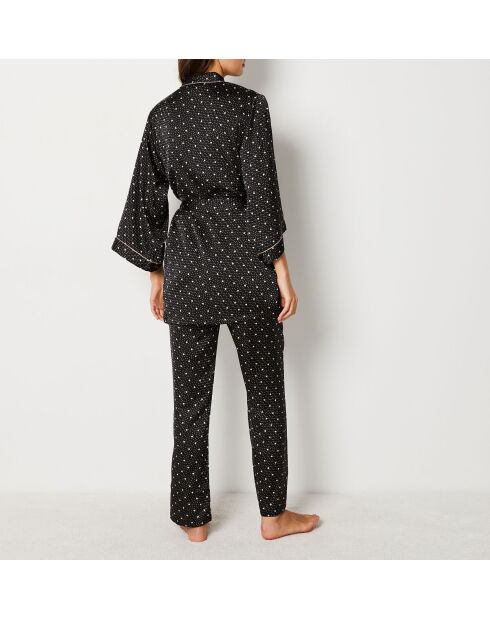 Negligé van Polkas met zwarte achtergrondafdruk