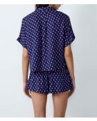 Beryl shirt met blauwgroene print