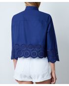 Navyblaues besticktes Hemd Victorine