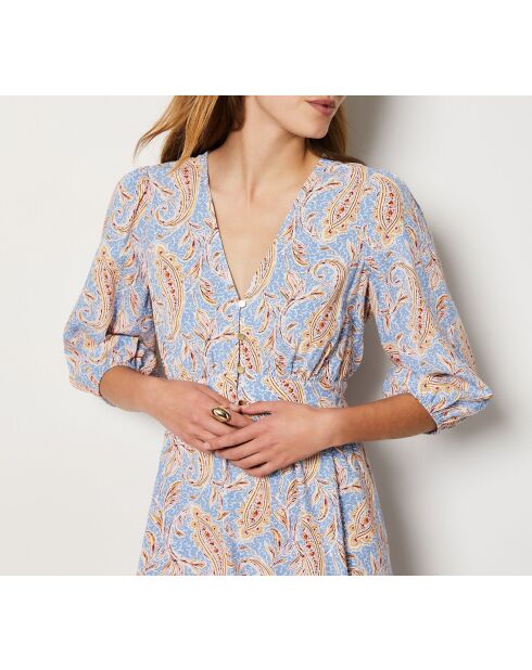 Vestido azul estampado Gloria