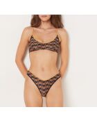 Magisches brasilianisches Bikiniunterteil mit Sepia-Print und braunem Hintergrund