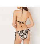 Magic Shell Bikinihose mit beige-schwarzem Aufdruck