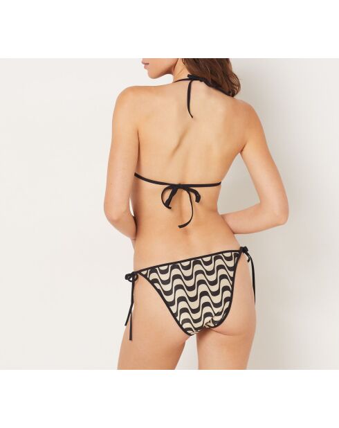 Magic Shell Bikinihose mit beige-schwarzem Aufdruck