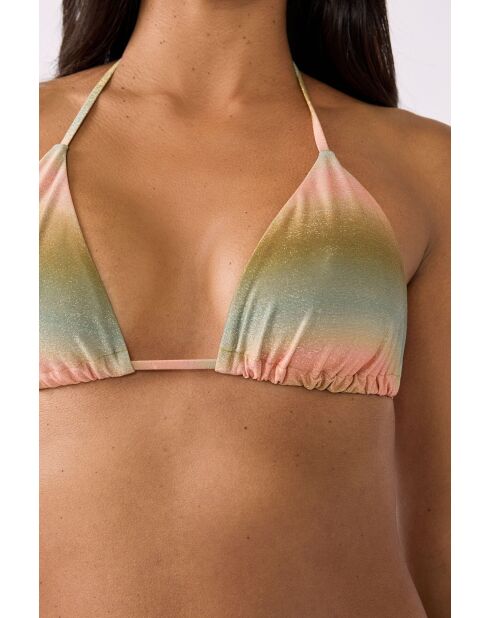 Geode triangel-bh zonder beugel en zonder schelp gedrukt op een groene achtergrond