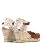 Sandales compensées Nuria daim marron - Talon : 6,5 cm